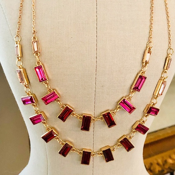 Modern vintage Ombré crystal statement necklace & earrings - Picture 14 of 15